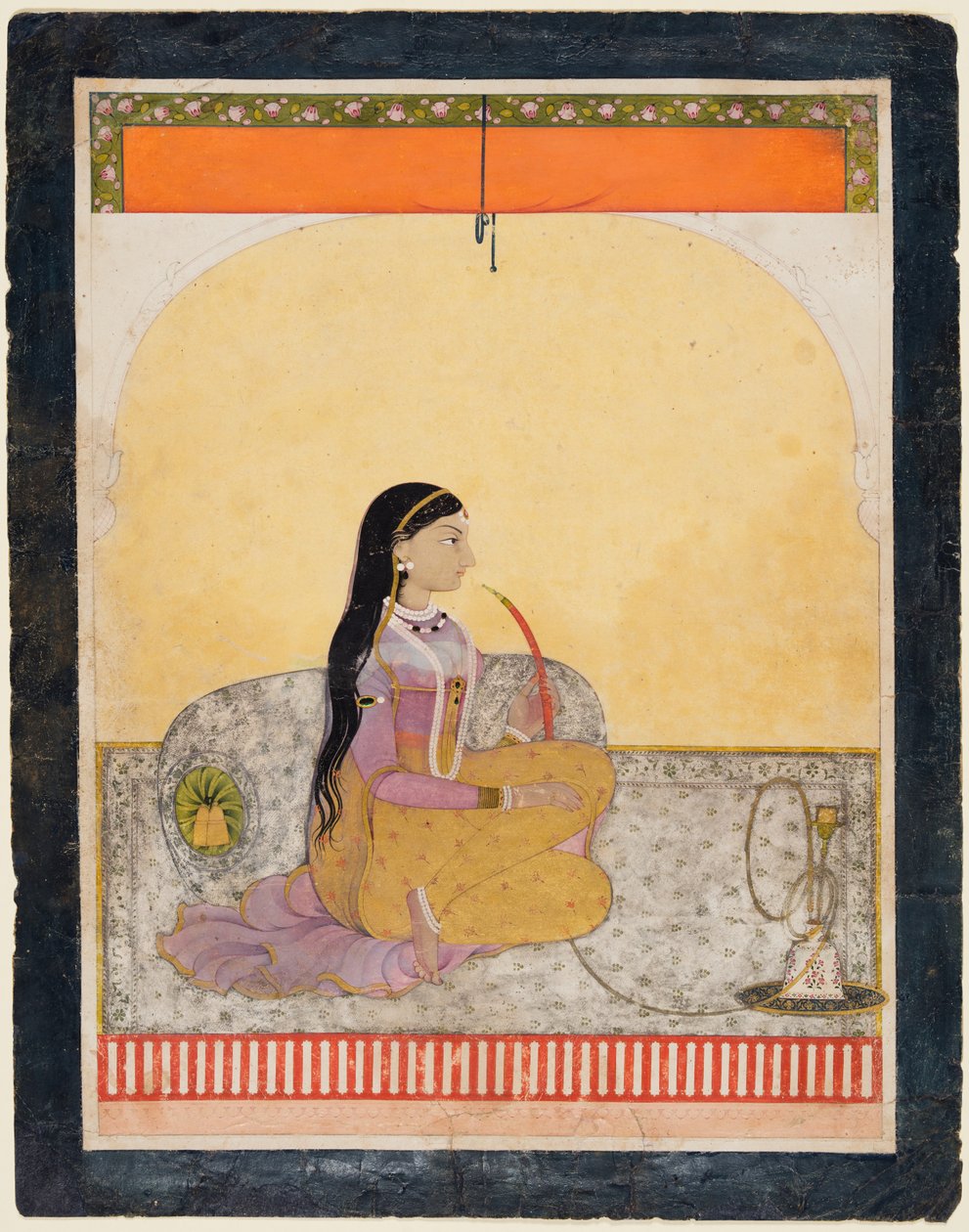 Signora seduta che fuma un narghilè, c. 1780 da Unbekannt
