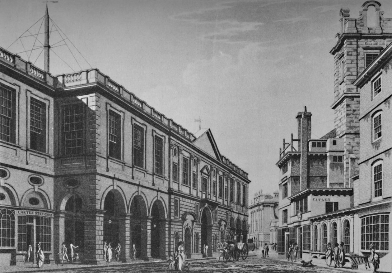 Seconda Royal Exchange, Fronte Nord, nel 1798. Mostra l