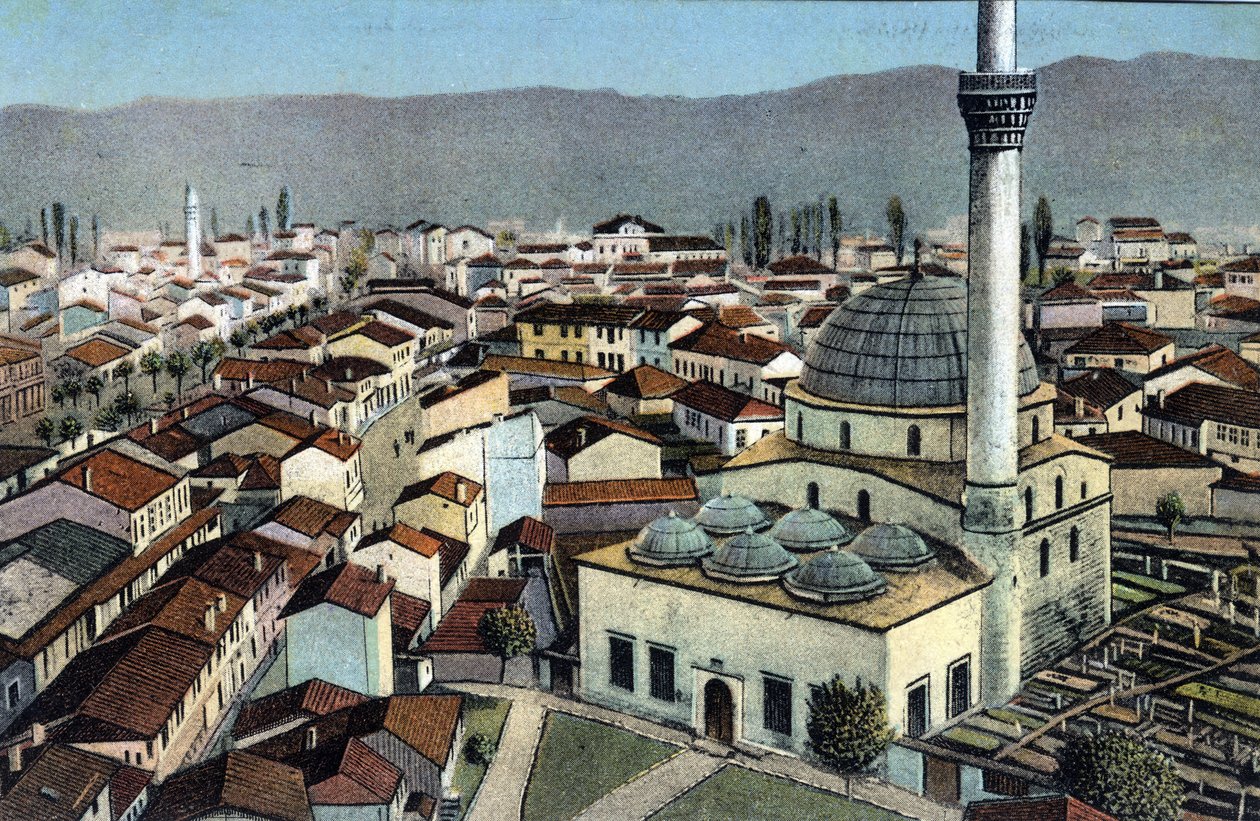 Serbia, Monastir: vista di una moschea, Monastir è ora chiamata Bitola e si trova in Macedonia - Cartolina 1914-1918 da Unbekannt