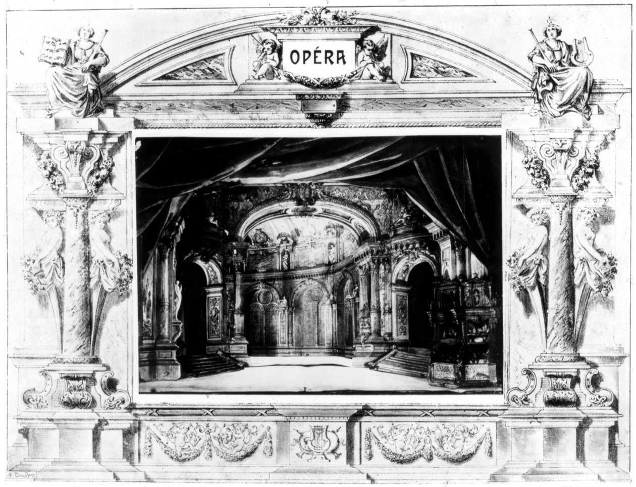 Scenografia per il Don Giovanni di Mozart, 1875 da Unbekannt
