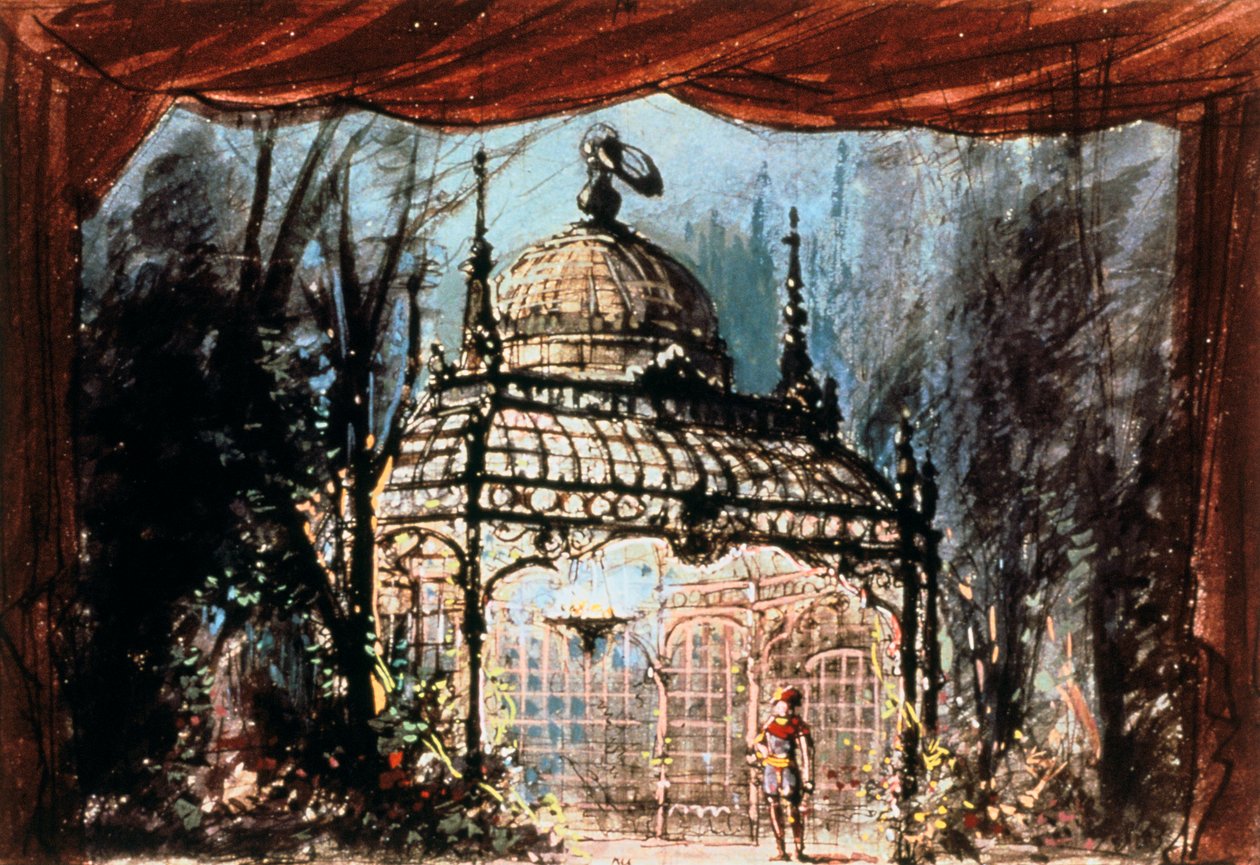 Scenografia per Il flauto magico di Mozart, 1863 da Unbekannt