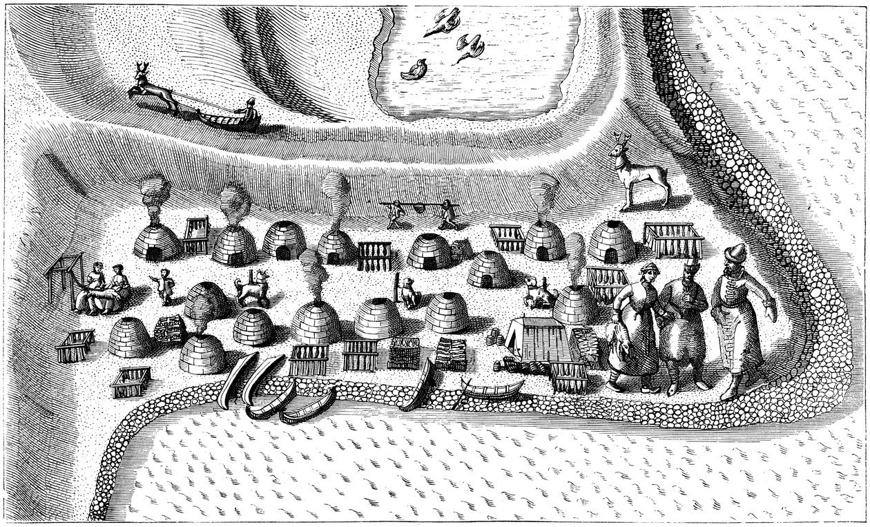 Insediamento nella Lapponia russa, 1594 da Unbekannt