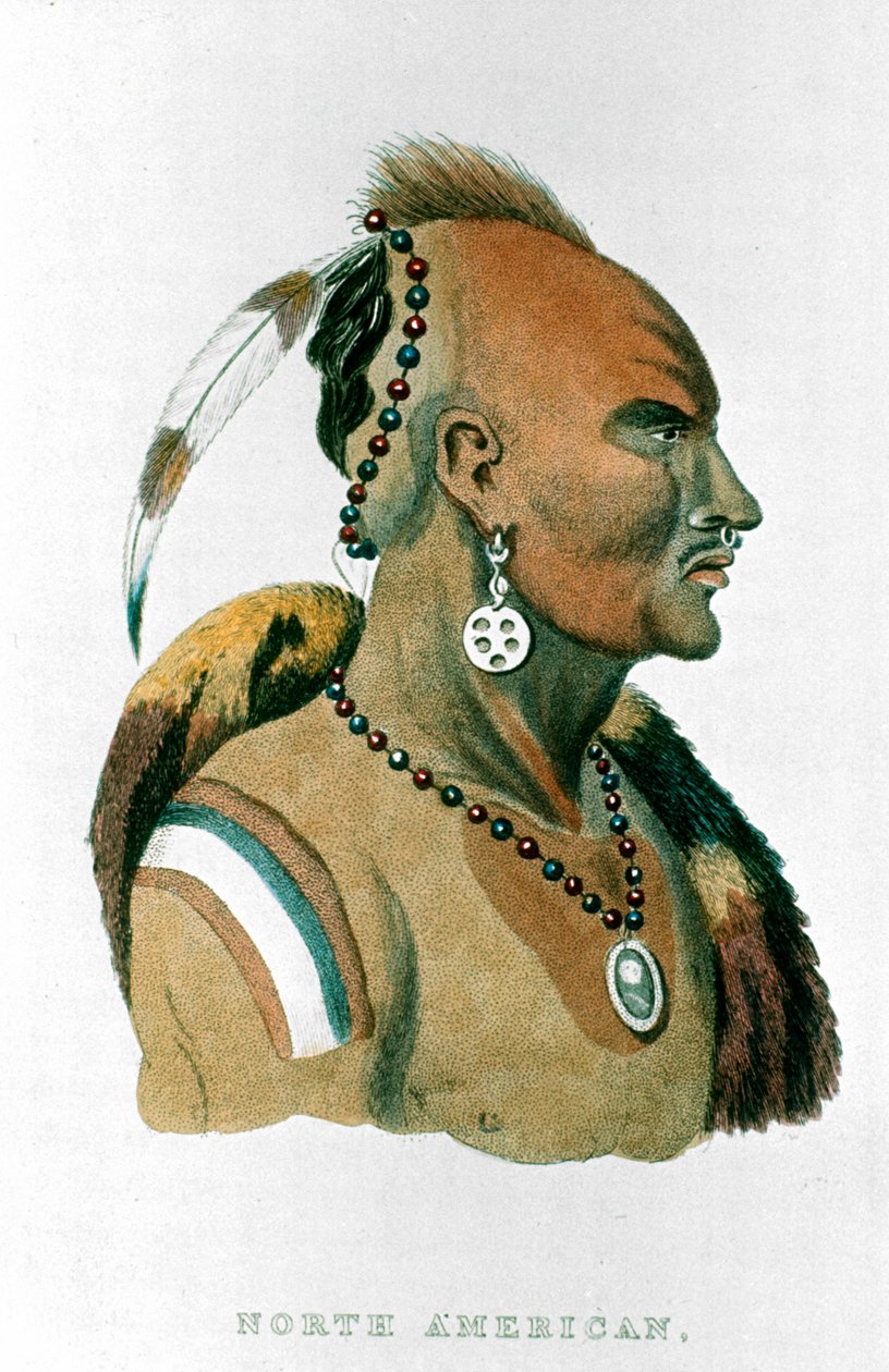 Sewessissing, capo degli indiani Iowa, indiani delle pianure nordamericane, 1837 da Unbekannt