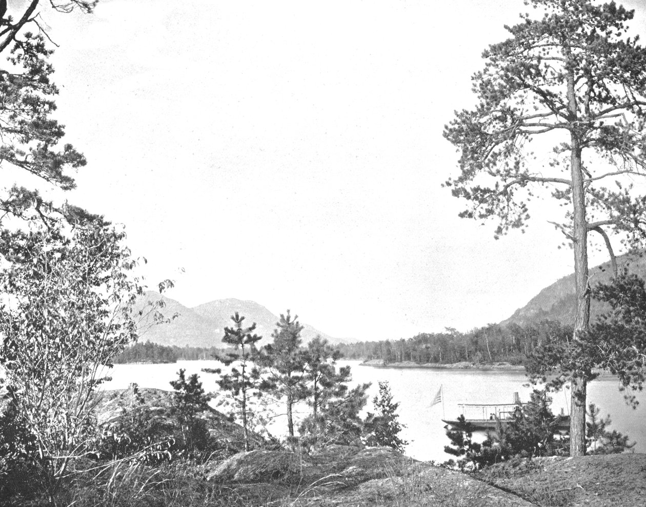 Montagna di Shelving Rock, Lago George, Stato di New York, USA, c. 1900 da Unbekannt