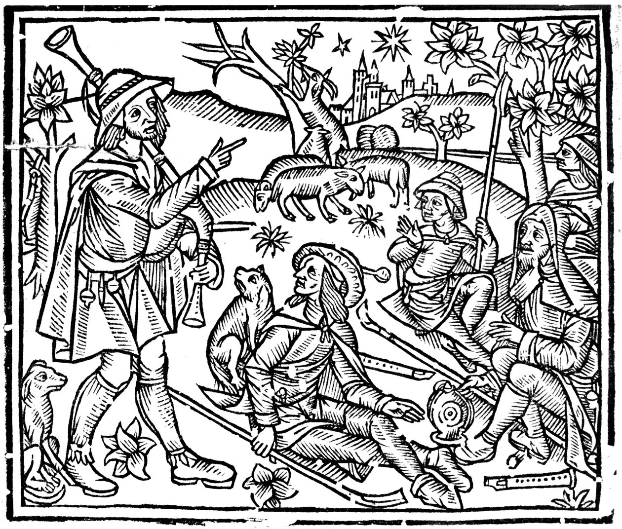 Pastori con i loro greggi e cani, inizio XVI secolo da Unbekannt