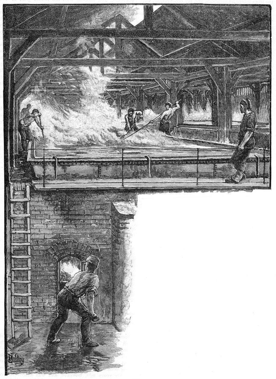 Spalare il sale alle South Durham Salt Works, 1884 da Unbekannt