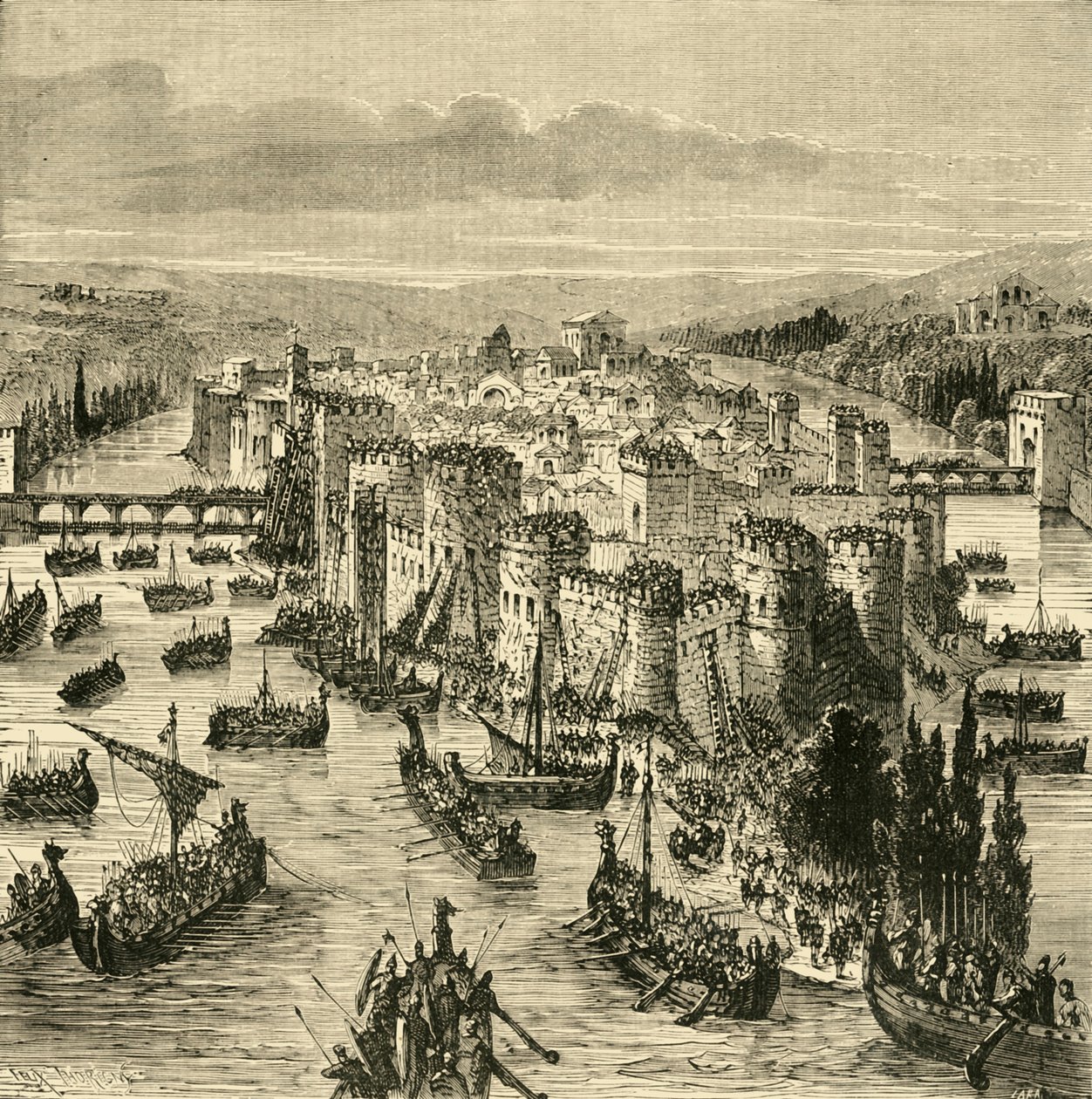 Assedio di Parigi da parte dei Normanni, 845, 1890 da Unbekannt