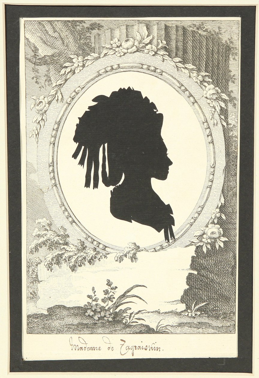 Ritratto in silhouette di Natalia Kirillovna Zagryazyskaya nata Razumovskaya 1747-1837, 1777-1782 da Unbekannt