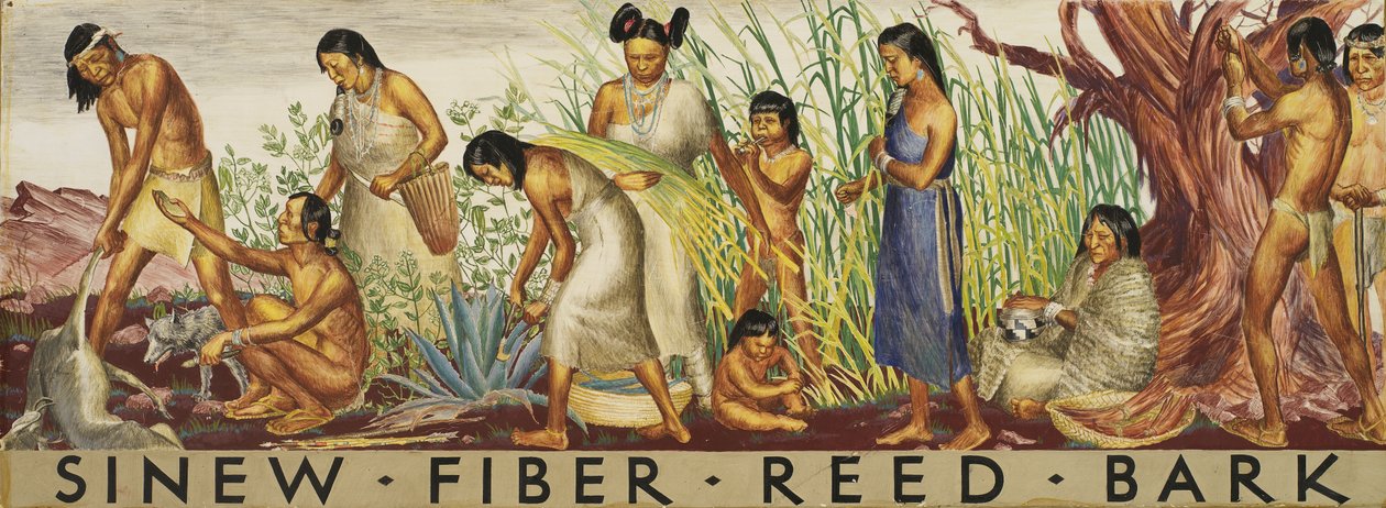 Studio murale di tendini, fibre, canne e corteccia, ca. 1933-1943 da Unbekannt