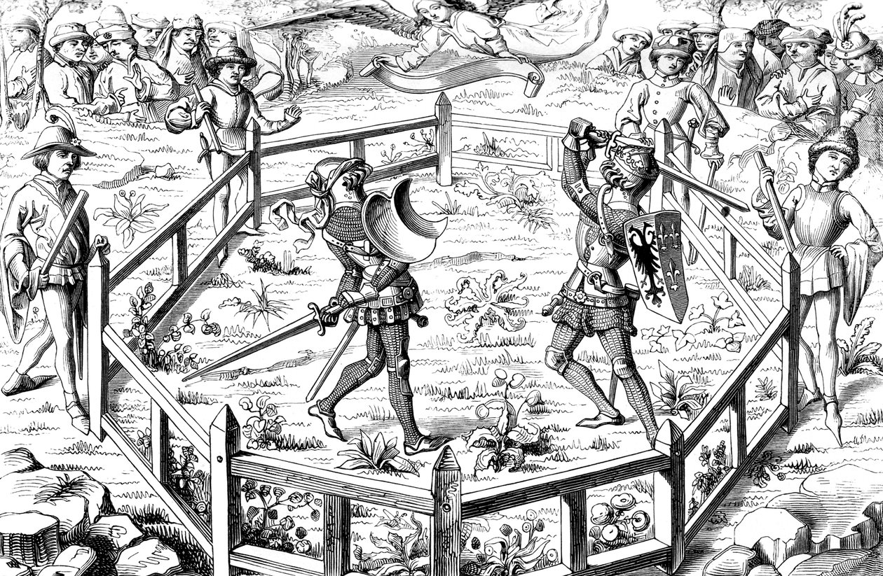 Combattimento singolo sottoposto al giudizio di Dio, 15° secolo, 1849 da Unbekannt