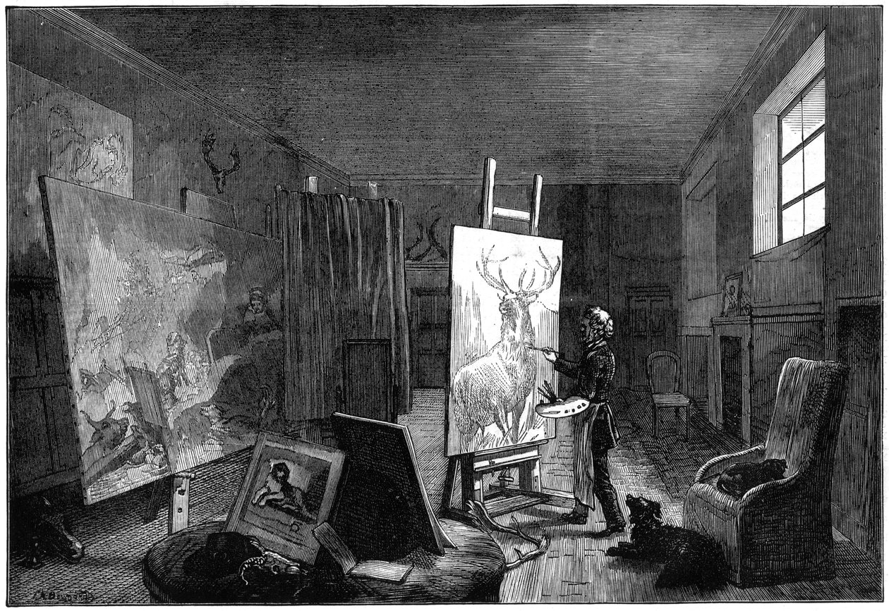 Studio di Sir Edwin Landseer 1802-1873, Brighton, East Sussex, 1874 da Unbekannt