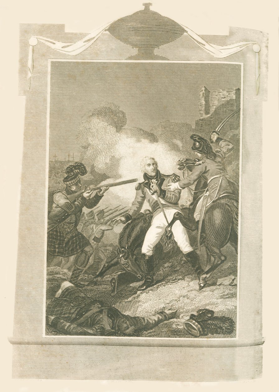 Sir Ralph Abercrombie nella Battaglia di Alessandria, 1801, 1816 da Unbekannt