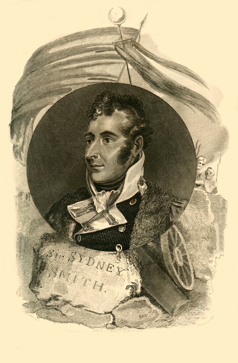 Sir Sidney Smith, che con 300 marinai britannici difese la Breccia di Acri, 1764-1840 da Unbekannt
