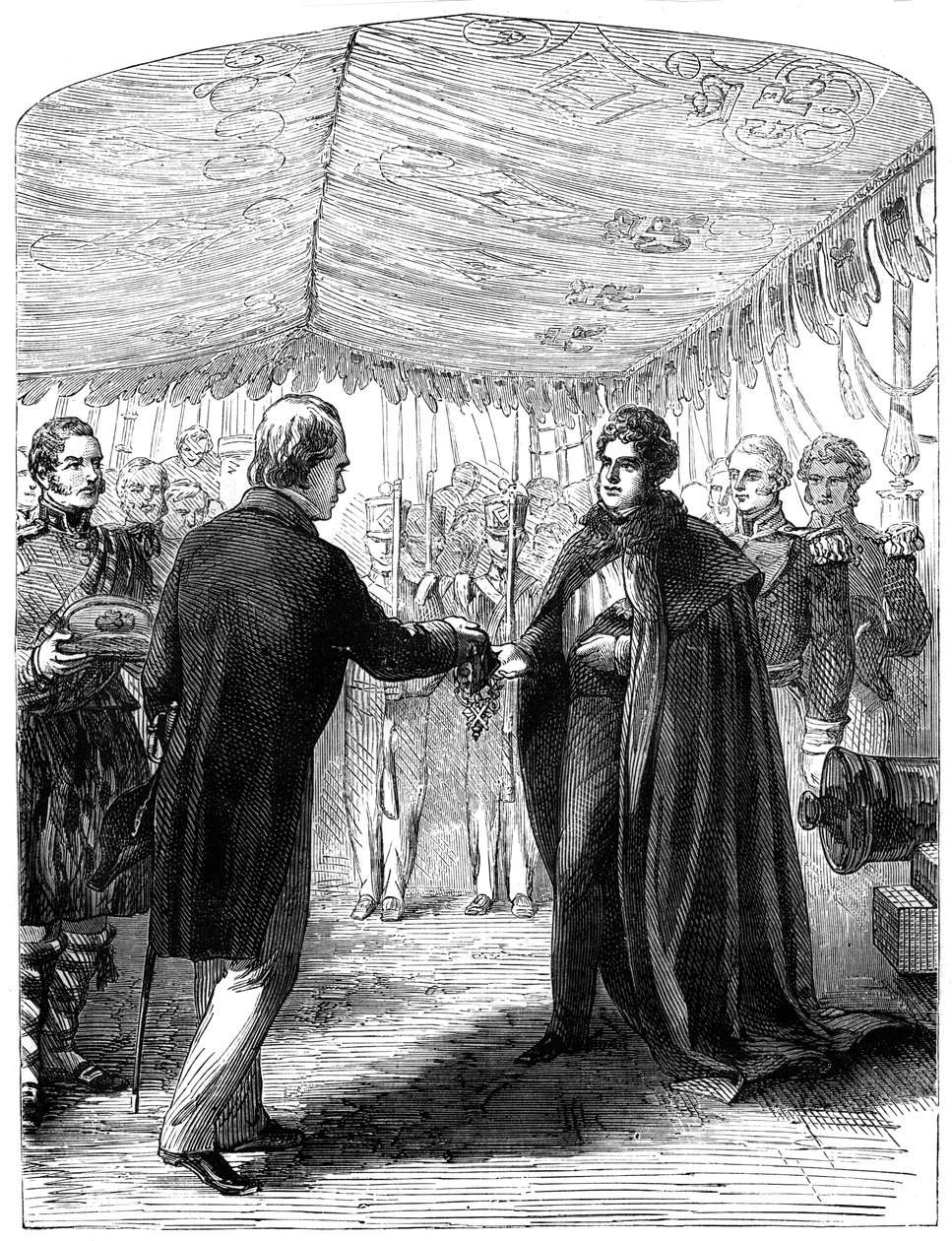 Sir Walter Scott presenta la Croce di Sant