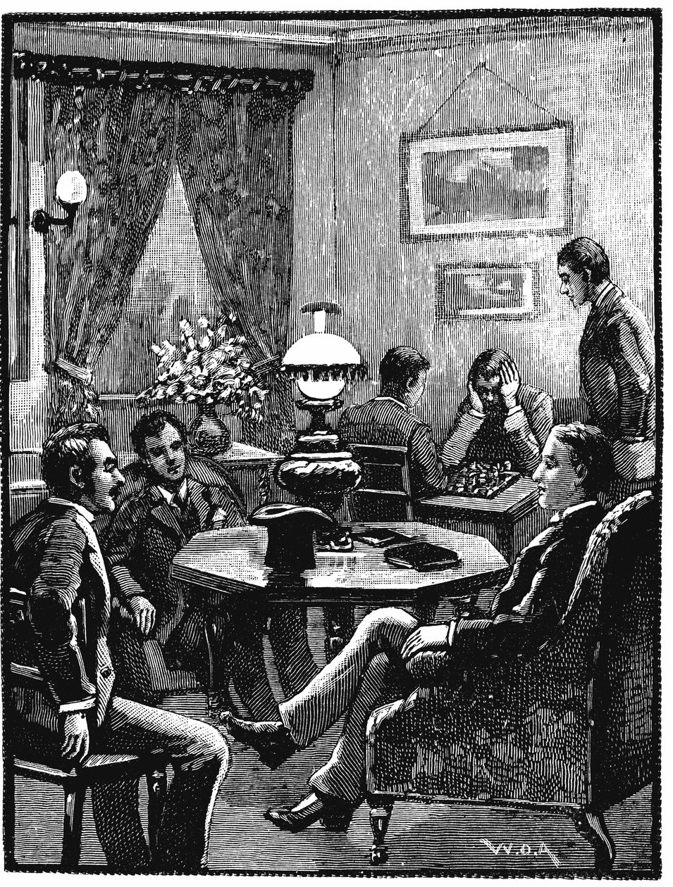 Sala di soggiorno al YMCA, Exeter Hall, Londra, 1887 da Unbekannt