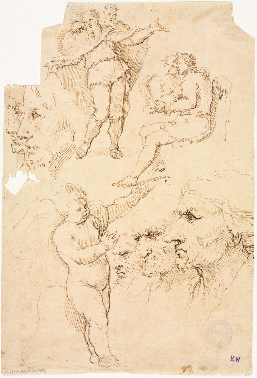 Schizzi di teste e figure, 1600 da Unbekannt