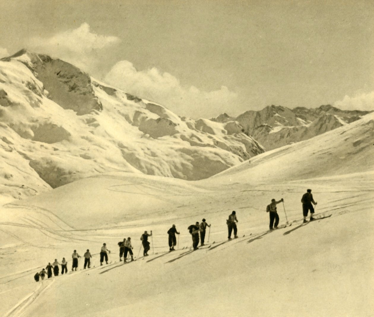 Lezione di sci, Arlberg, Austria, c1935 da Unbekannt