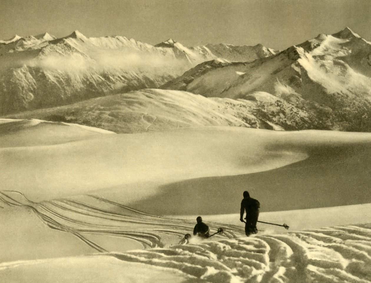 Sci sul plateau di Gerlos, Austria, c. 1935 da Unbekannt