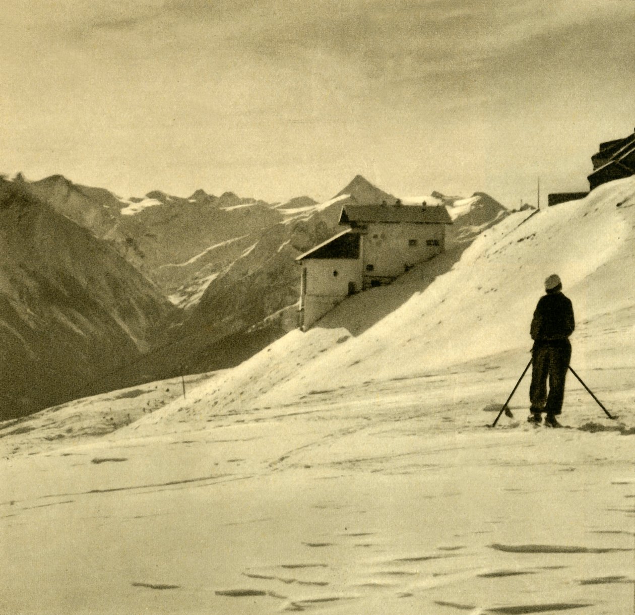 Sciando sullo Schmittenhöhe, Austria, c1935 da Unbekannt