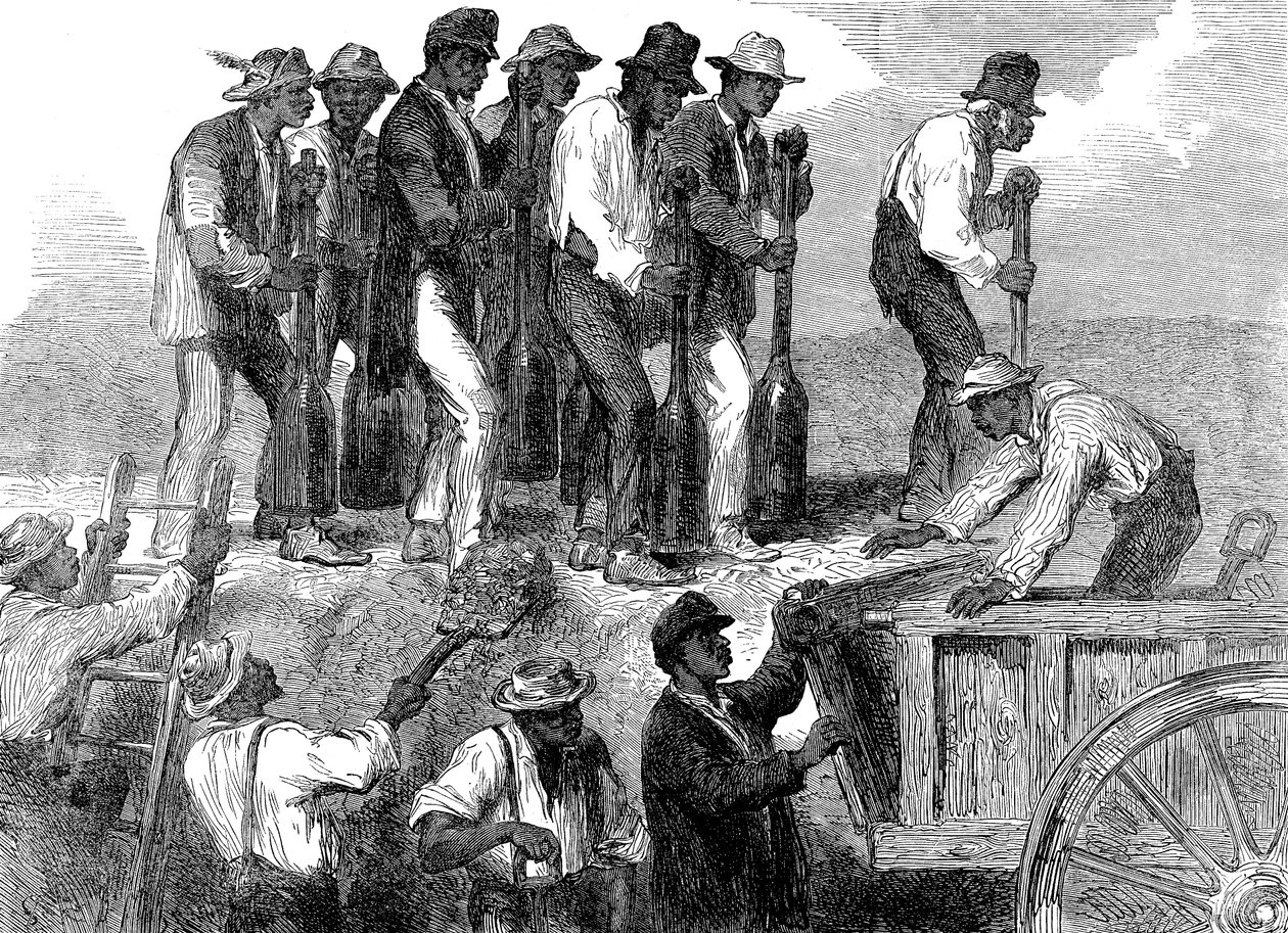 Lavoro forzato per rafforzare le fortificazioni di Savannah, Georgia, Guerra Civile Americana, 1863 da Unbekannt