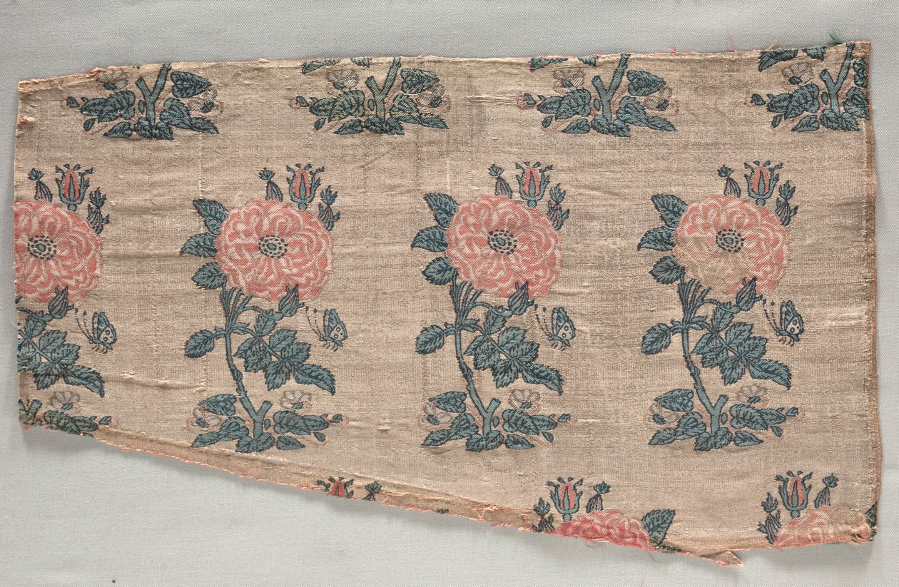 Manica con cespugli di rose e farfalle, inizi del 1600 da Unbekannt