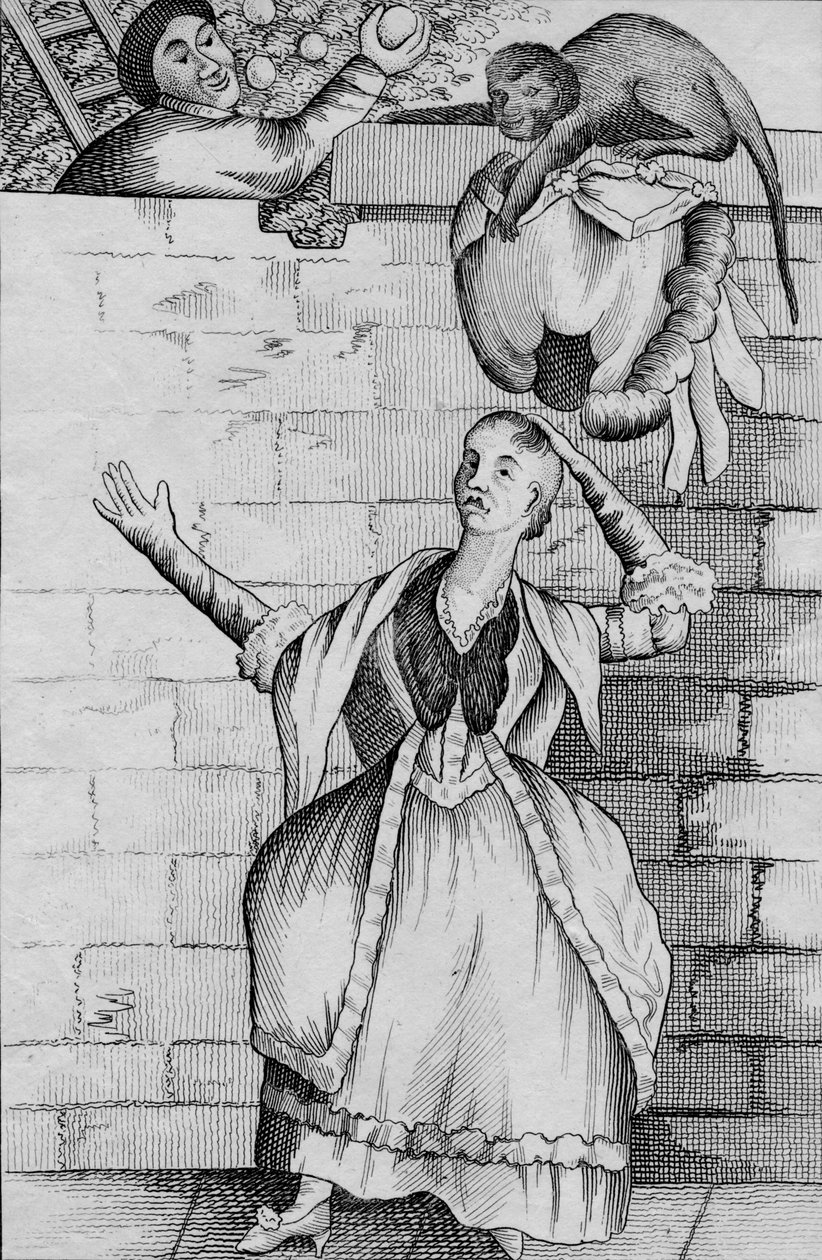 Prestigio di una scimmia - o la testa della signora scaricata, c1812 da Unbekannt