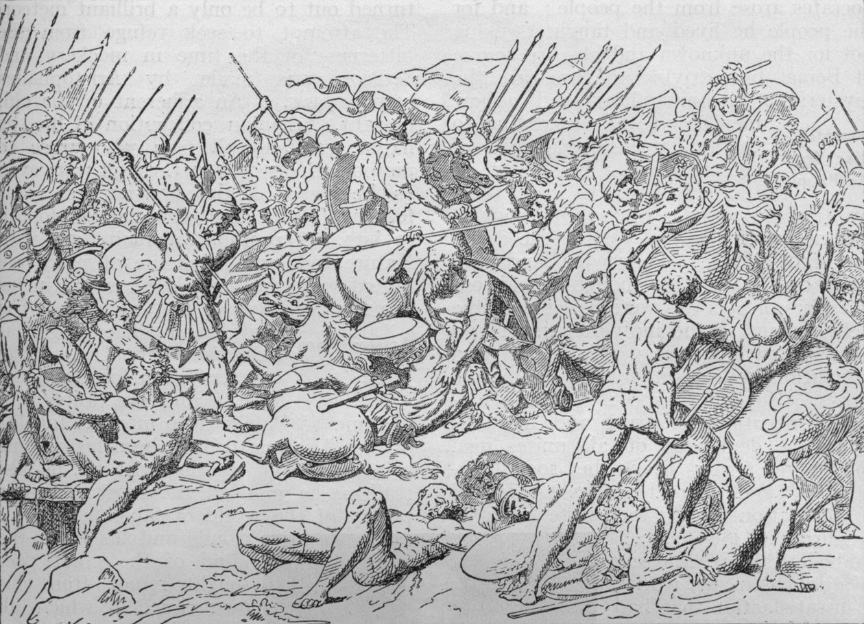 Socrate alla battaglia di Potidea, 432 a.C. 1908 da Unbekannt