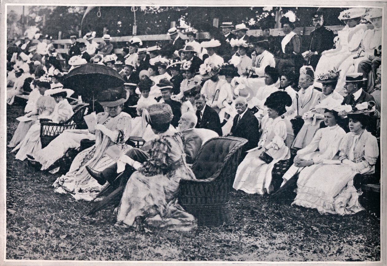Alcuni degli spettatori agli sport delle Guardie a Chelsea, 1906 da Unbekannt