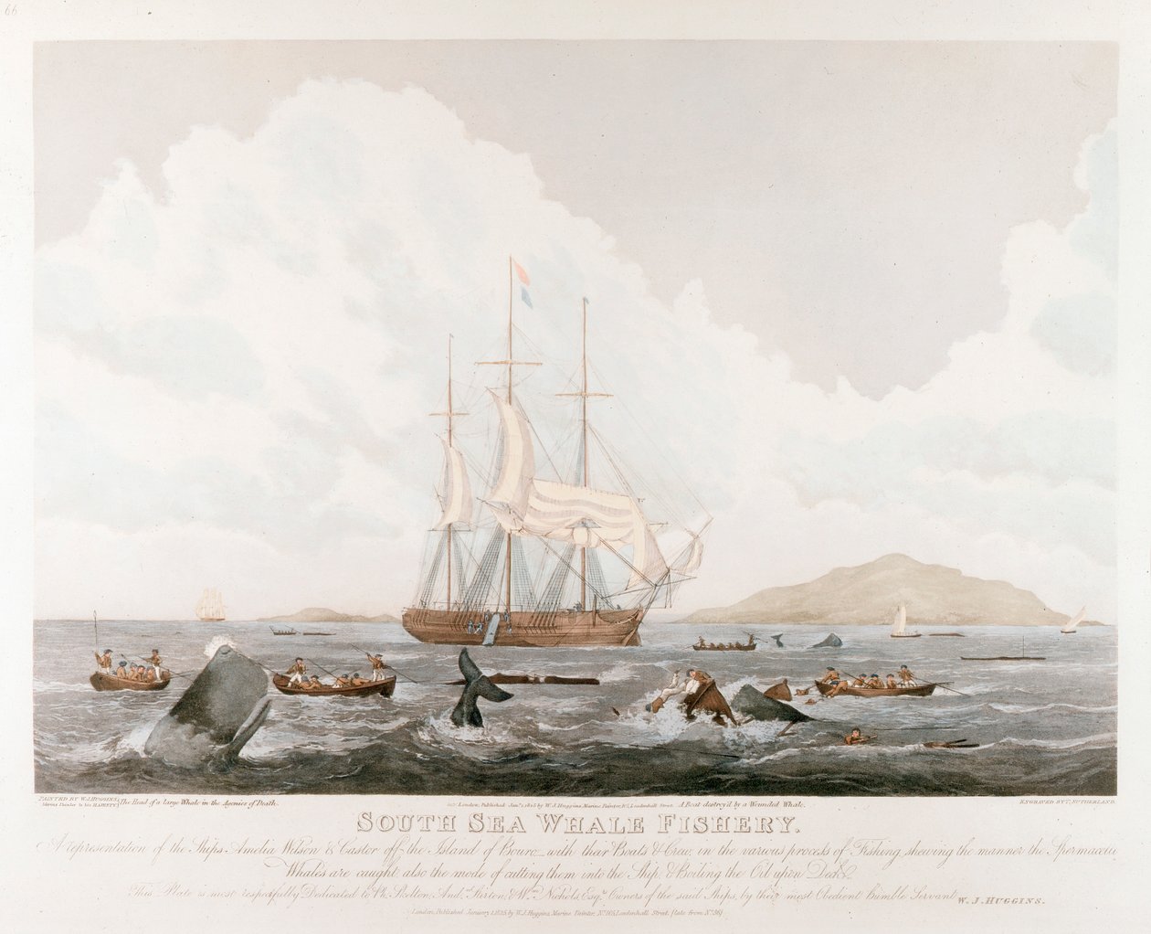 Pesca alla balena nel Mar del Sud, 1825 da Unbekannt