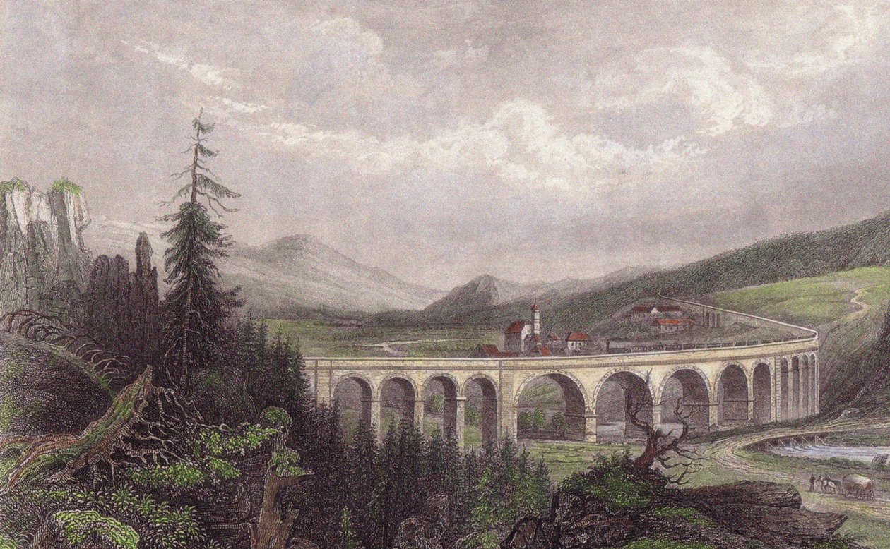 Ferrovia del Sud. Viadotto Payerbach, Semmering da Unbekannt