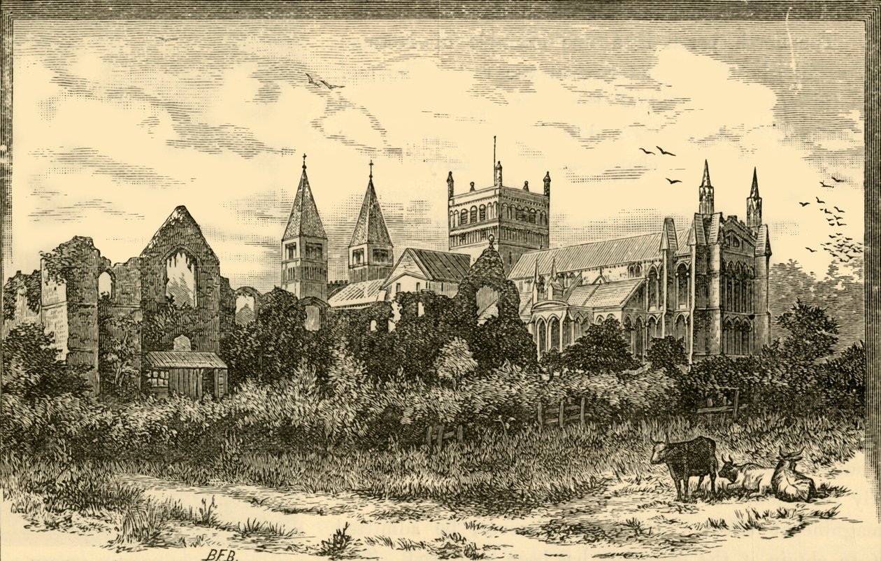 Southwell Minster e rovine del palazzo, 1898 da Unbekannt