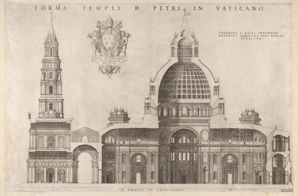 Speculum Romanae Magnificentiae: Progetto per la Basilica di San Pietro in Vaticano, 1514 da Unbekannt