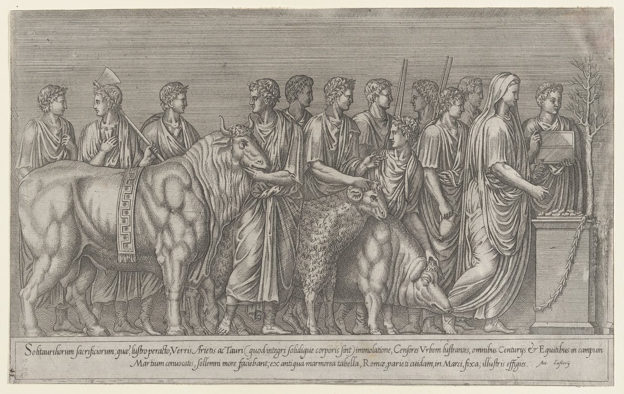 Speculum Romanae Magnificentiae: Sacrificio nel Campo Marzio, XVI secolo da Unbekannt