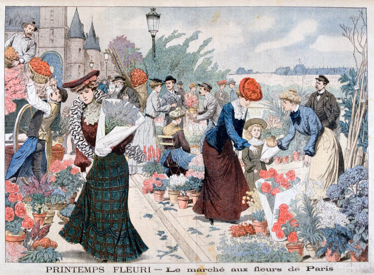 Fiori di primavera in un mercato, Parigi, 1903 da Unbekannt