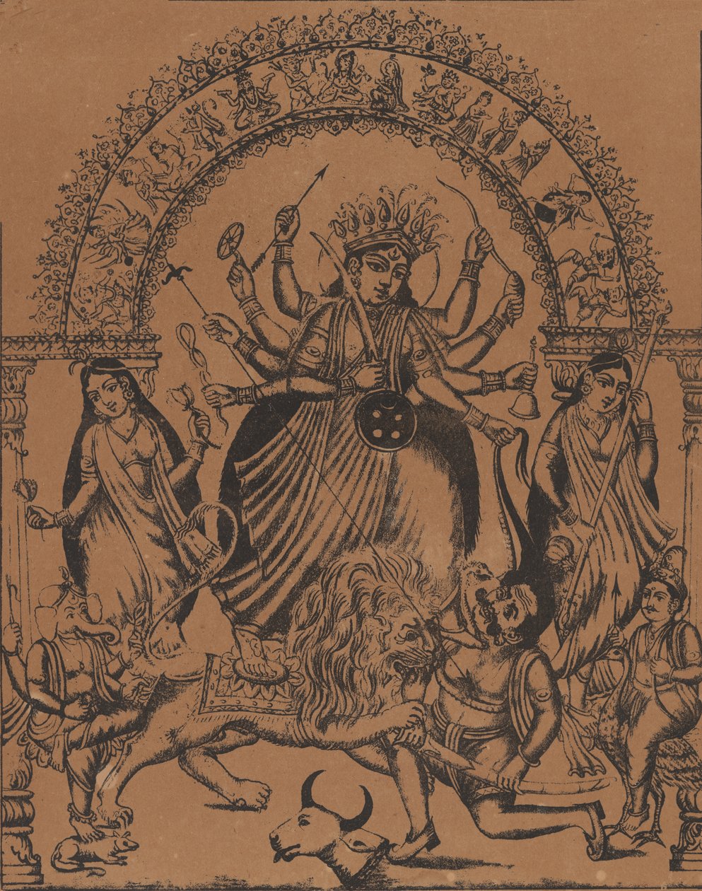 Sri Sri Durga, ca. 1875-80 da Unbekannt