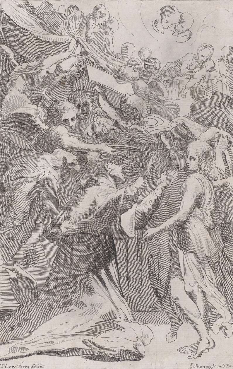 San Carlo Borromeo circondato da angeli, 1650-70 da Unbekannt