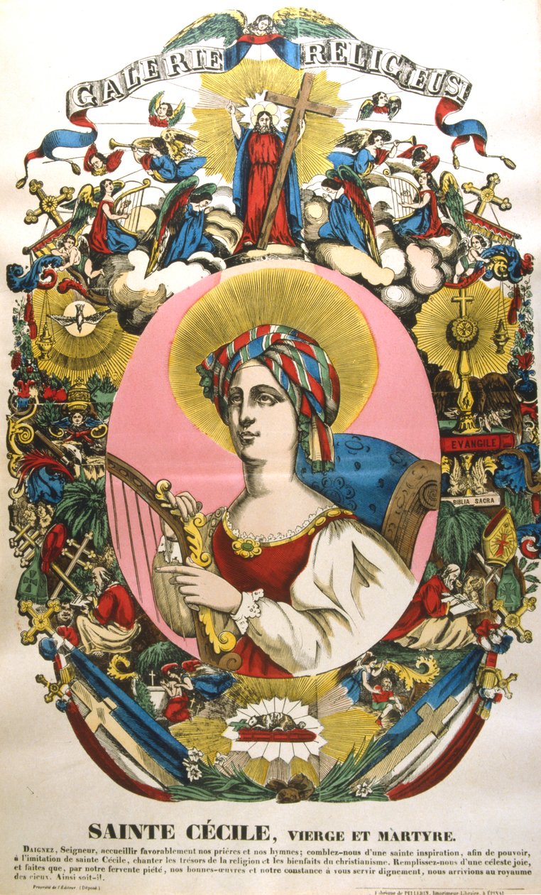 Santa Cecilia o Cecile, leggendaria martire romana, XIX secolo da Unbekannt
