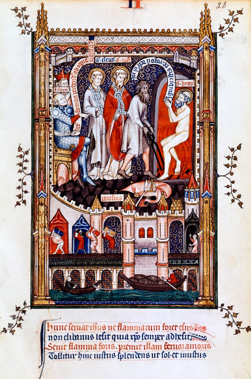 San Dionigi viene gettato nella fornace, 1317 da Unbekannt