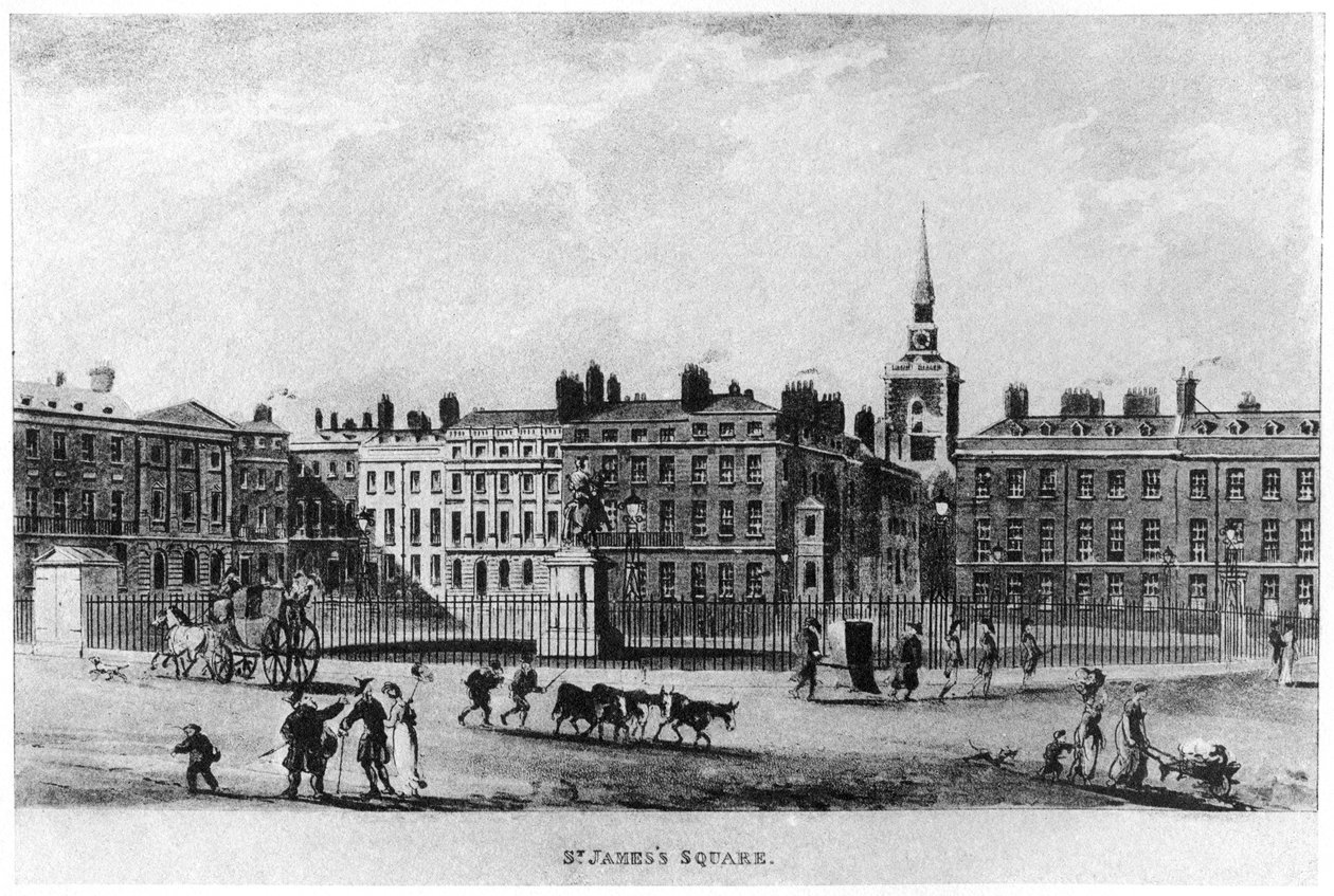 Piazza St James, Londra, XVIII secolo, 1907 da Unbekannt