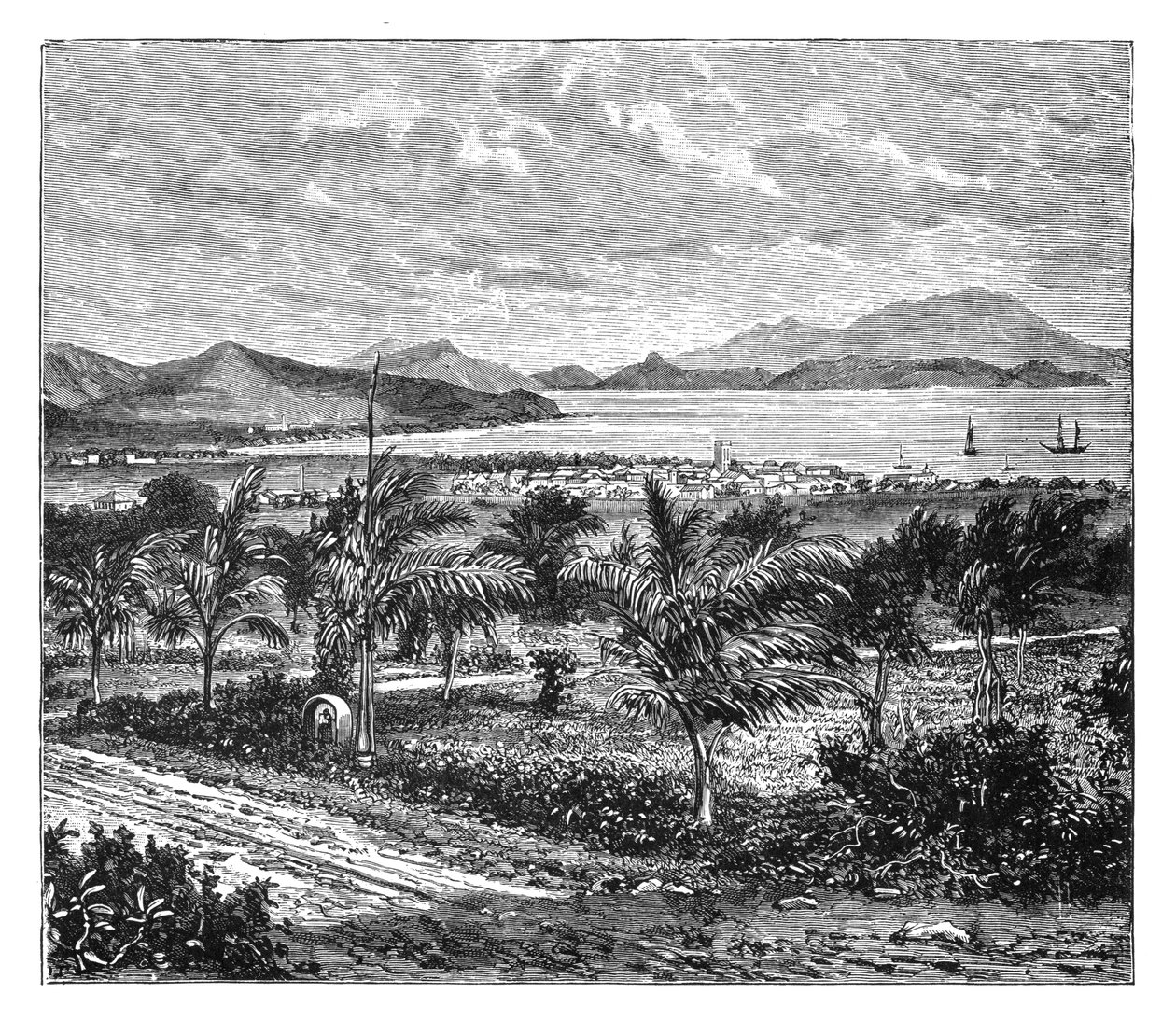 Veduta di St Kitts presa da Nevis, c1890 da Unbekannt