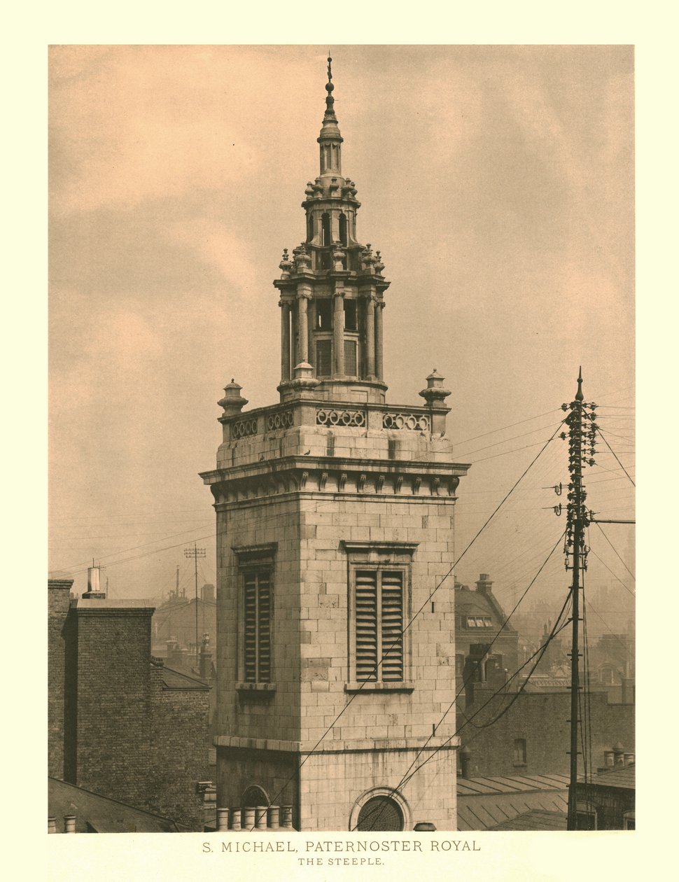 San Michele, Paternoster Royal, Il Campanile, metà-fine XIX secolo da Unbekannt