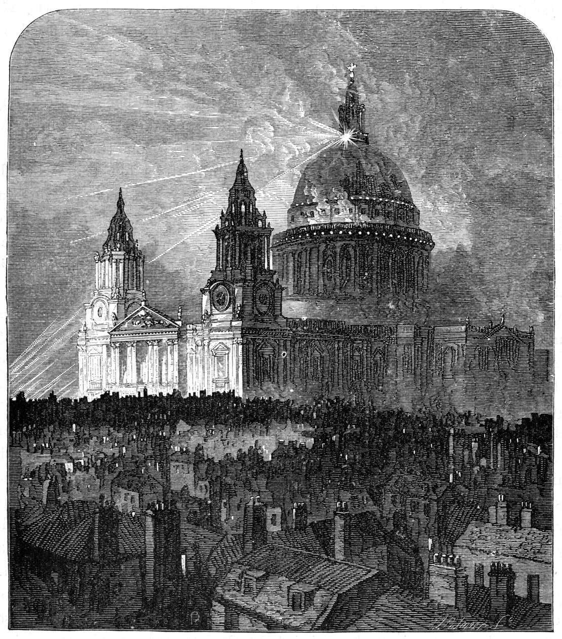 Cattedrale di San Paolo illuminata per il Giorno del Ringraziamento, Londra, 1900 da Unbekannt
