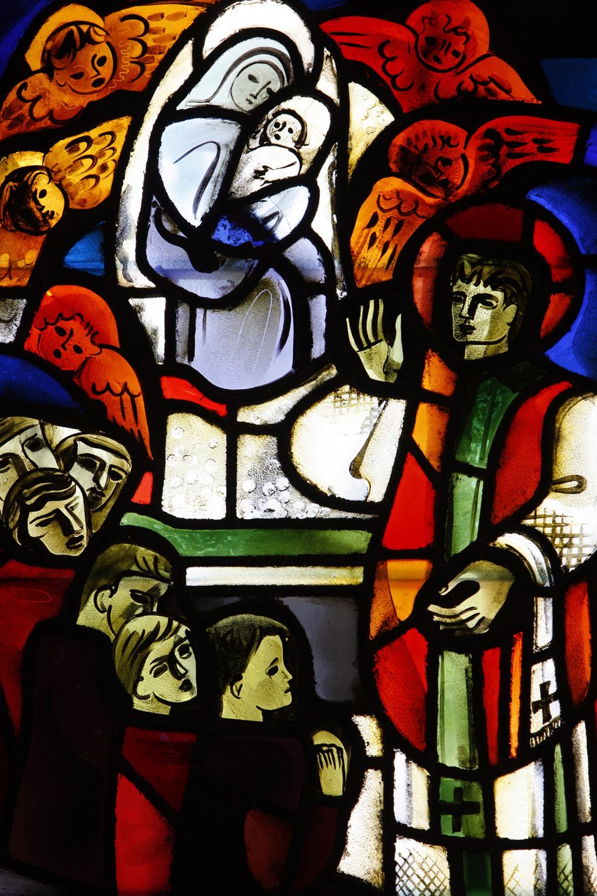 Vetrata raffigurante Don Bosco nella chiesa di Notre-Dame-de-la-Trinité, Blois, Francia da Unbekannt