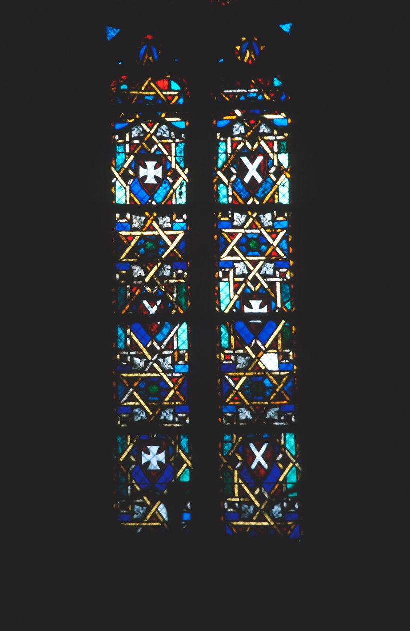 Stella di David in una finestra di vetro colorato di una chiesa, Barcellona, Spagna da Unbekannt