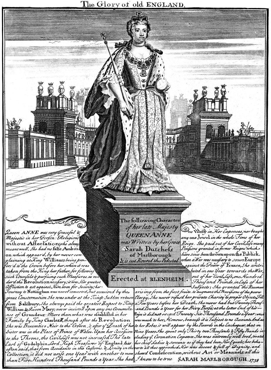 Statua della Regina Anna 1665-1714, Blenheim Palace, Oxfordshire, 1738 da Unbekannt