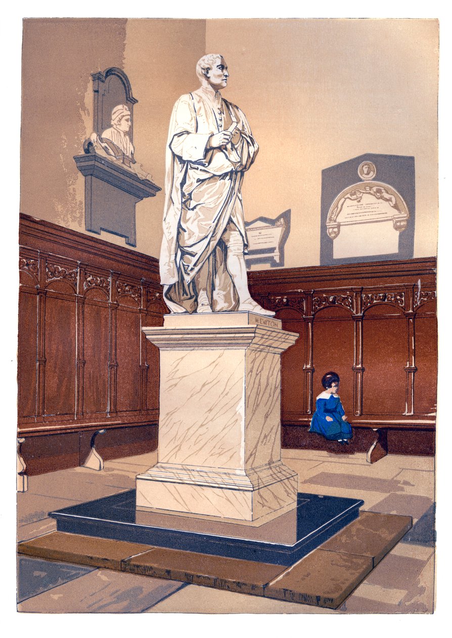 Statua di Sir Isaac Newton nella cappella del Trinity College, Cambridge, c1850 da Unbekannt