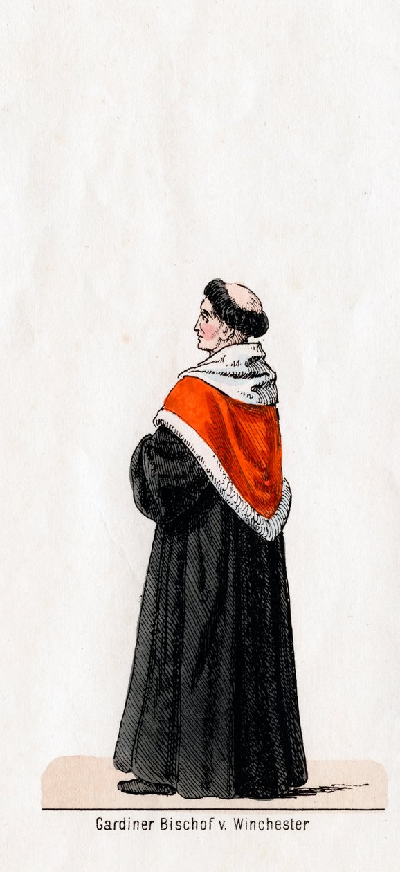Stephen Gardiner, costume design per il dramma di Shakespeare, Enrico VIII, XIX secolo da Unbekannt