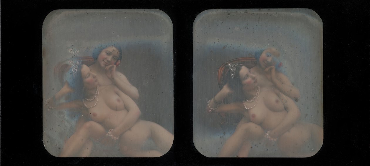 Vista stereografica di due donne nude da Unbekannt