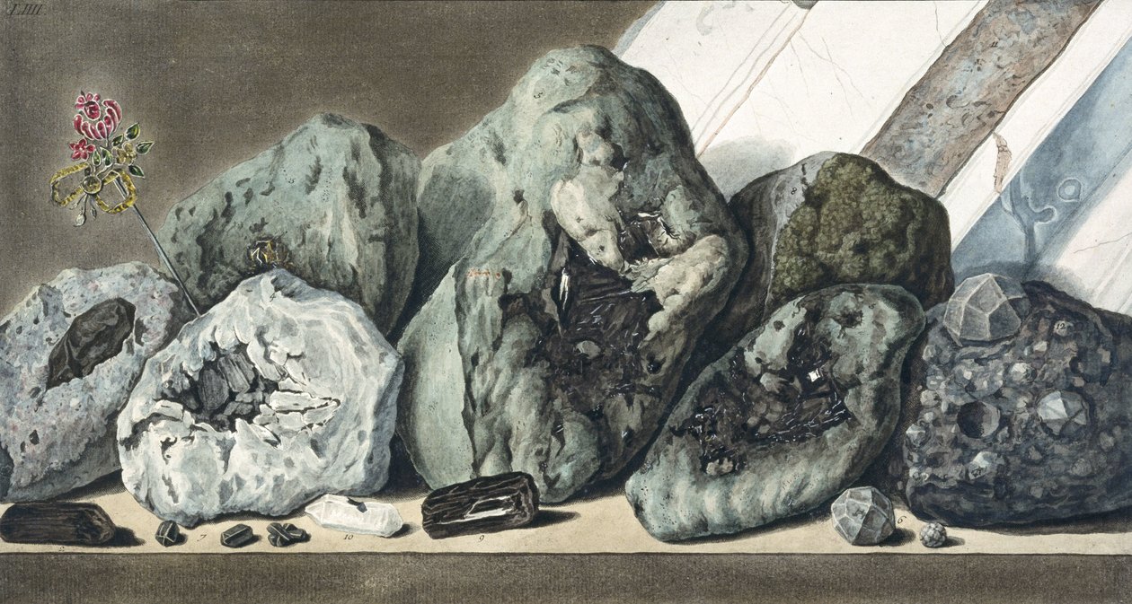 Pietre e cristalli dal Monte Vesuvio, c 1770 da Unbekannt