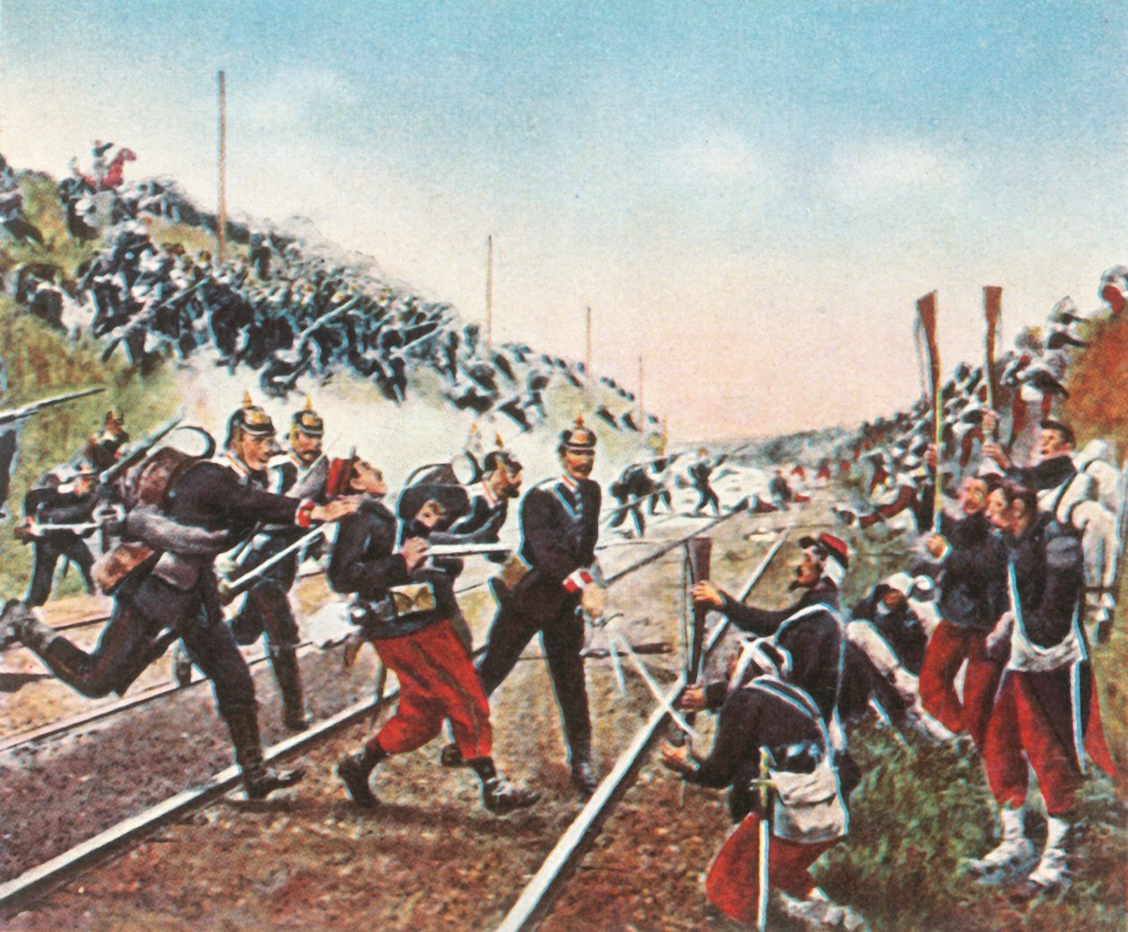 Assalto alla massicciata ferroviaria a Nuits da parte dei Badeners, 18 dicembre 1870 da Unbekannt